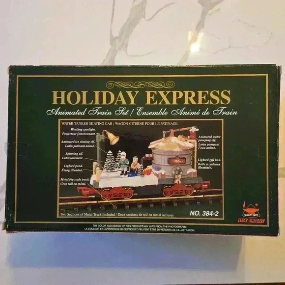 NIB Bright Holiday Express Animated Water Tanker Skating Train Car - Picture 9 of 9